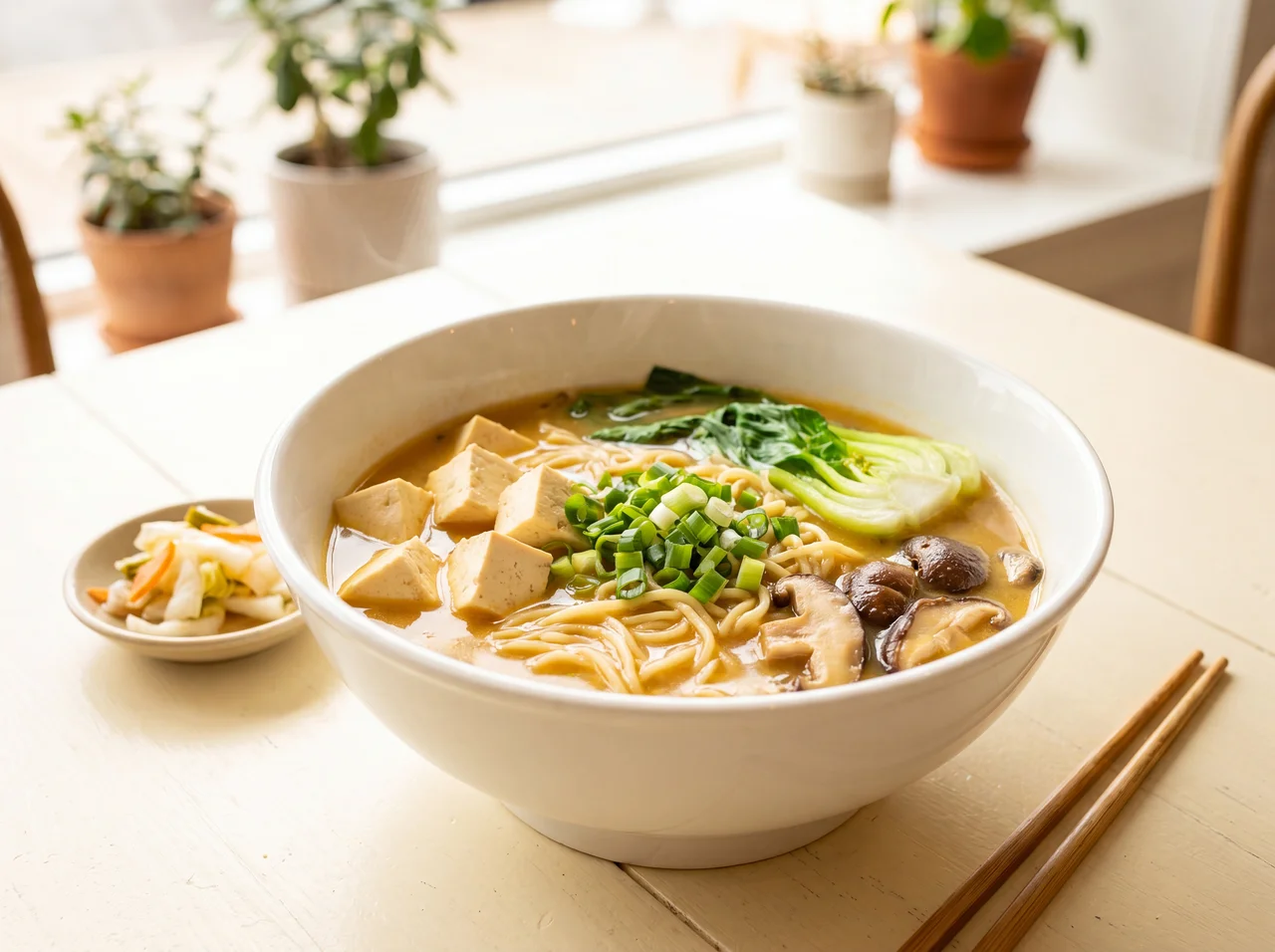 Miso Soup Noodles at Bamboo Garden Restaurant Burnaby