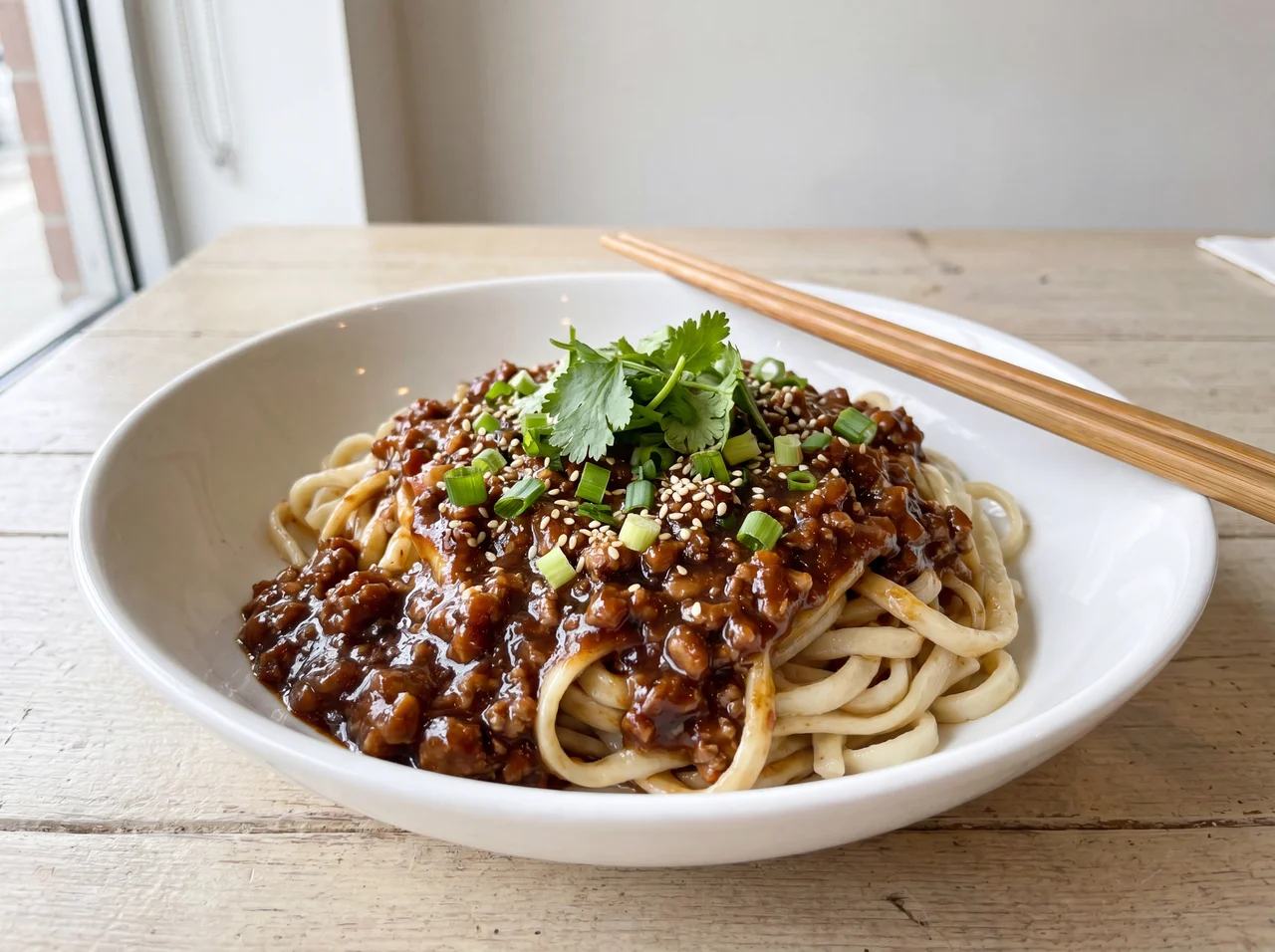 Pork Sauce Noodles at Bamboo Garden Restaurant Burnaby
